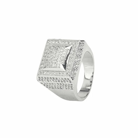 Classy Jewels Moissanite Square Paved Ring - 925 Silver - D Colour - VVS1