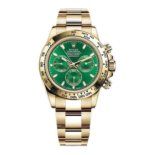 Rolex Cosmograph Daytona Gold & Green Dial Japanese Automatic Mens Watch
