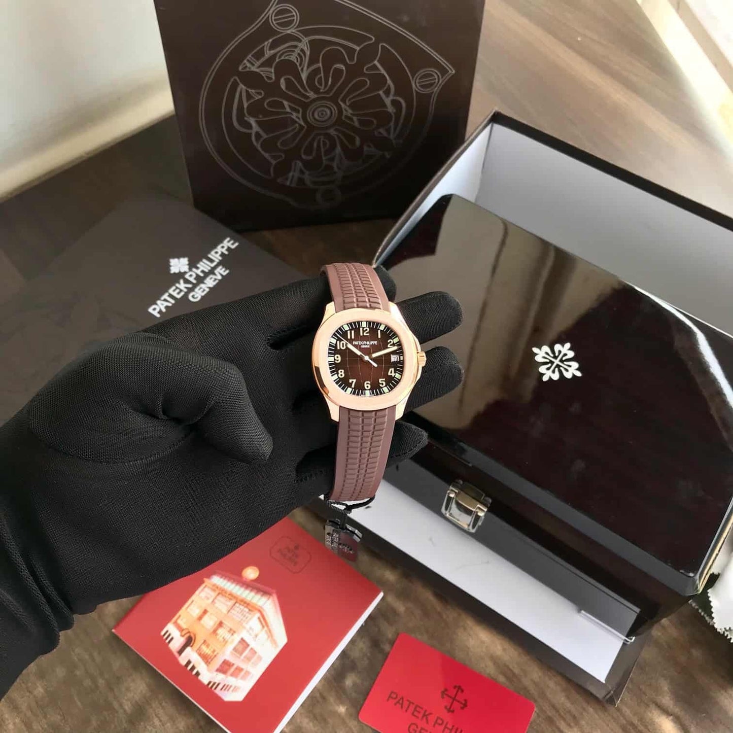 Patek Philippe Aquanaut 5167R Rosegold Brown Dial Swiss ETA Automatic Mens Watch