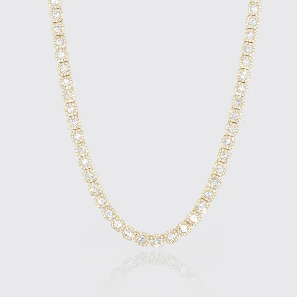 Classy Jewels 10mm Clustered Tennis Chain - Gold