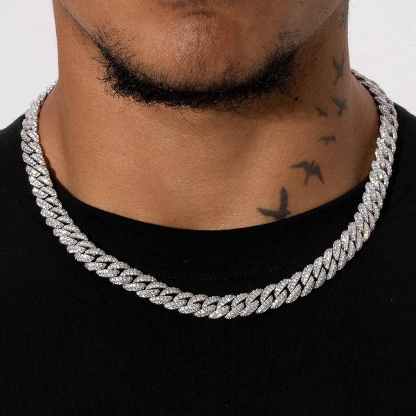Classy Jewels 8mm Iced Cuban Link Chain - White Gold