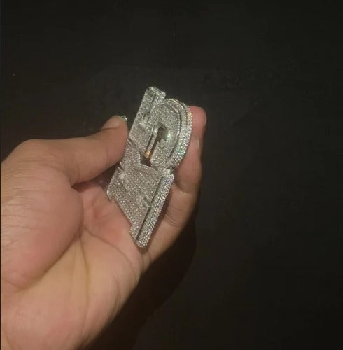 Emerald cut VVS1 Moissanite Layered Letter Pendant, Iced out Chunky Pendant, Custom Alphabet/Letter, 925 Sterling Silver, Hip Hop Pendant