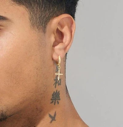 Classy Jewels Iced Cross Earrings - Gold