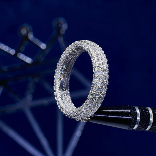 Classy Jewels Paved Prong Infinity Ring - 925 Silver