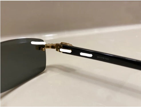 Iced out moissanite Rimless Sunglasses Detroit style sunglasses