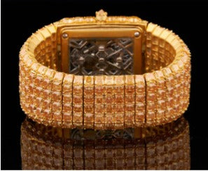 Imperial Majesty Full Gold Moissanite Diamond Luxury Watch with Baguette and Princess Cut Stones