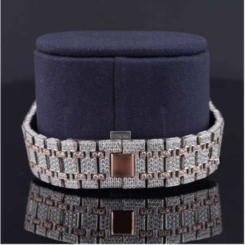 Classic Moissanite Diamond Iced Out Bust Down Automatic Watch