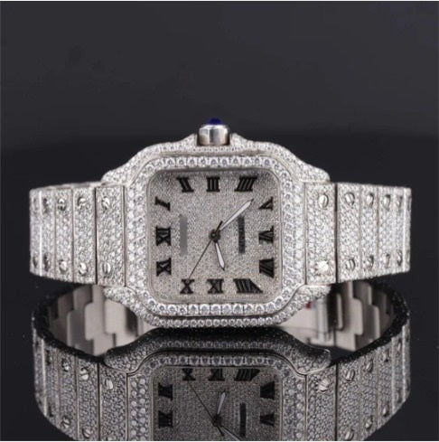 Casual Fully Iced Out Automatic Moissanite Watch For Men