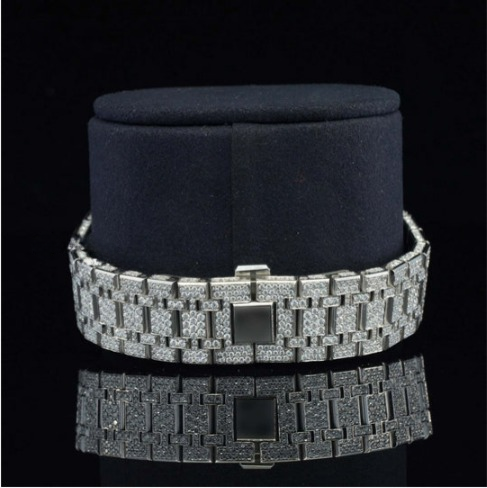 Marvellous Moissanite Diamond Watch With Swiss Automatic Movement