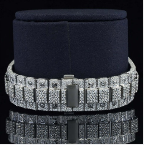 Brilliant Roman Number Moissanite Watch Fully Iced Out