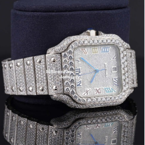 Rainbow Design Roman Number Fully Automatic Moissanite Watch