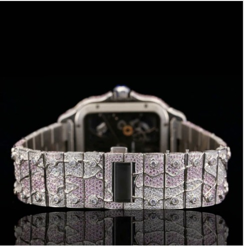 Stylish Double Color Moissanite Diamond Iced Out Watch For Men