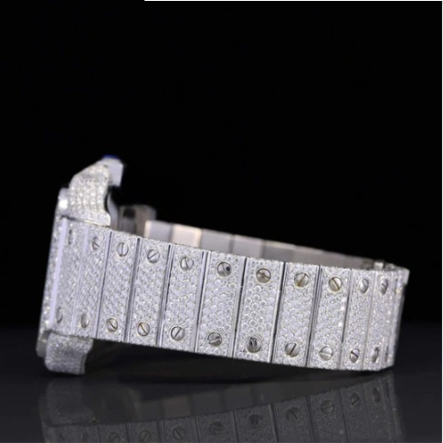Moissanite Watch Roman Number Fully Body Diamond Automatic Watch For Men