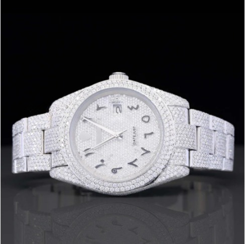 Classic Fully Iced Out Moissanite Watch Automatic For Men