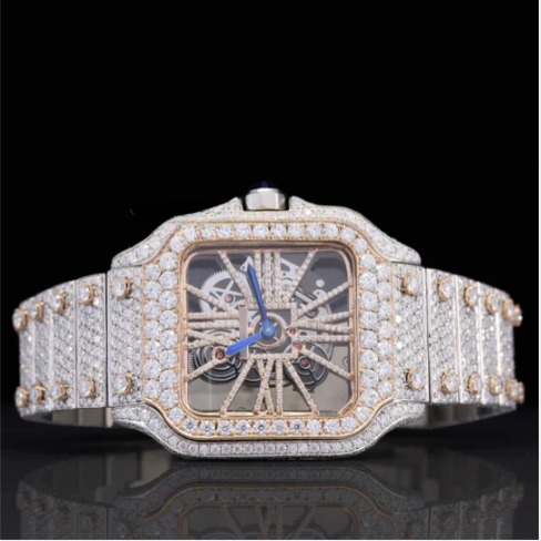 Iced Out Moissanite Watch Hip Hop Automatic Watch For Men
