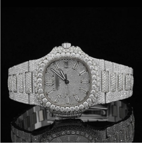 Classic Two Tone Moissanite Diamond Iced Out Automatic Watch