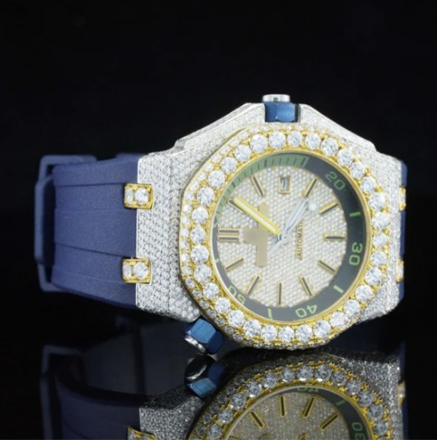Awesome Diamond Iced Out Chronograph Wrist Moissanite Watch