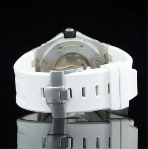 Moissanite Diamond Iced Out Fancy White Belt Automatic Watch For Men