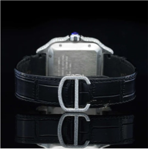 Aesthetic Leather Belt Moissanite Watch For Men