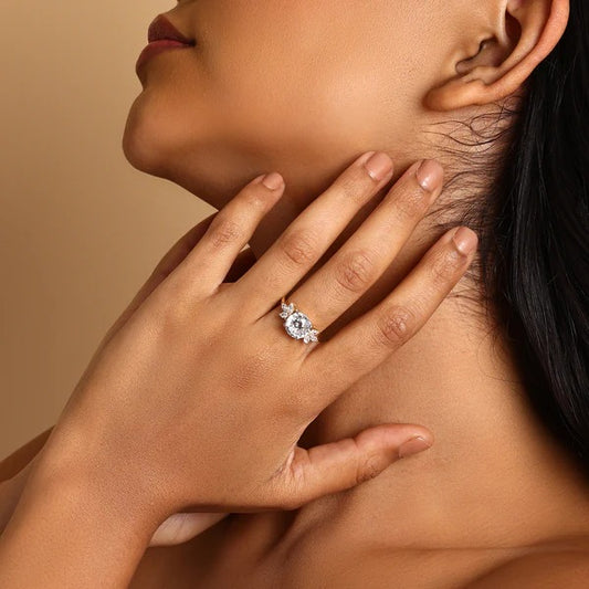 Classy Jewels 3 Ct Portuguese Solitaire Ring with Marquise Petal