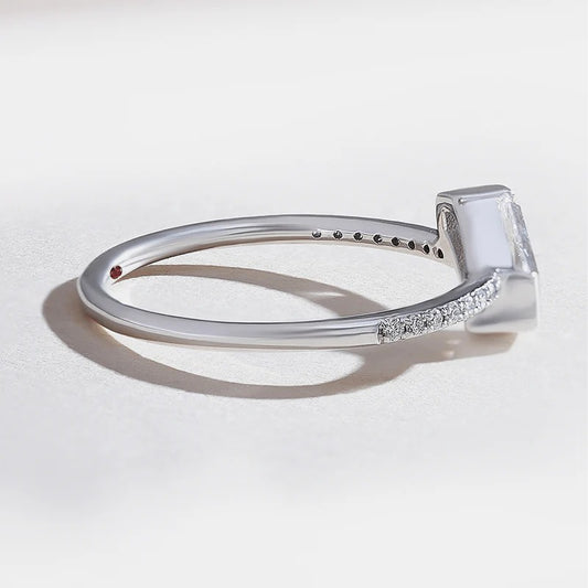 Classy Jewels 0.5 Ct Aria in Shield Solitaire Promise Ring