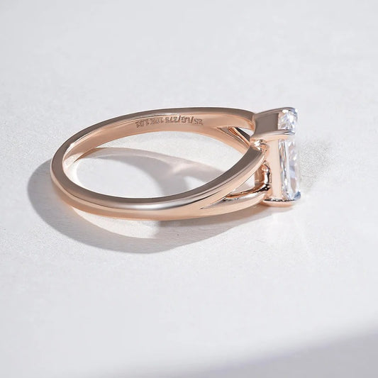 Classy Jewels Split Shank 1 Ct Radiant Solitaire Ring