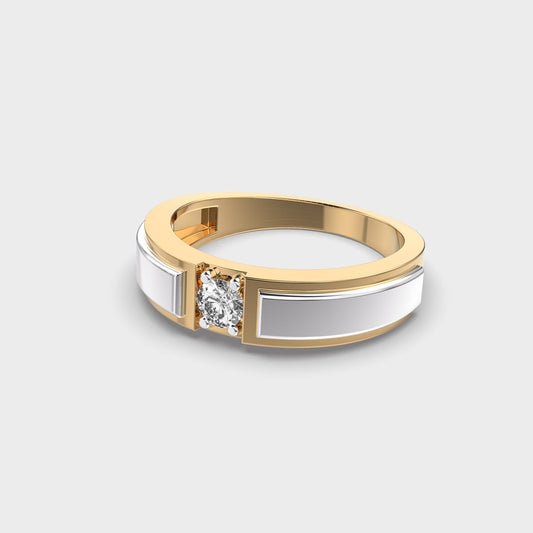 Classy Jewels Double Tone Chunky Diamond Band For Men