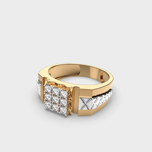 Classy Jewels Two Tone Charming Diamond Pave Men’s Ring