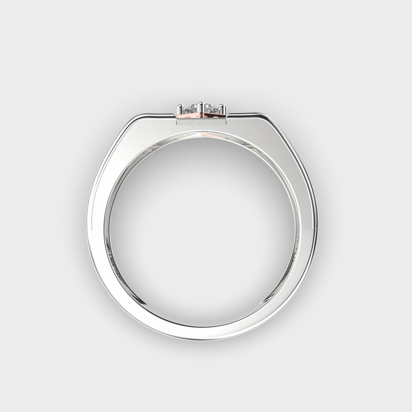 Men’s Moissanite Engagement Ring – Two-Tone Square Bezel Modern Band