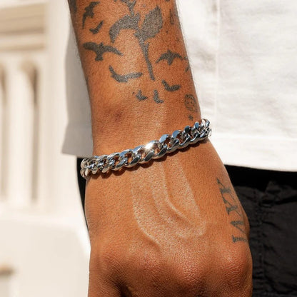 CLASSY JEWELS 10mm IGI Diamond Clasp Cuban Bracelet - 5.3ctw - VVS1 - White Gold