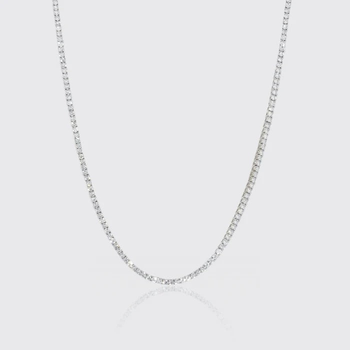 CLASSY JEWELS 3mm IGI Diamond Tennis Chain - 15.3ctw - VVS1 - White Gold