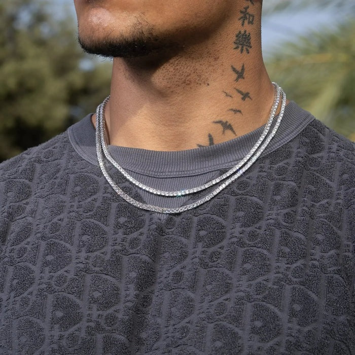 CLASSY JEWELS 3mm IGI Diamond Tennis Chain - 15.3ctw - VVS1 - White Gold