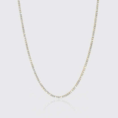 CLASSY JEWELS 3mm IGI Diamond Tennis Chain - 15.3ctw - VVS1 - Gold