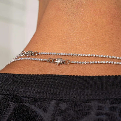 CLASSY JEWELS IGI Diamond Micro Tennis Chain - 4.29ctw - 925 Silver - VVS1