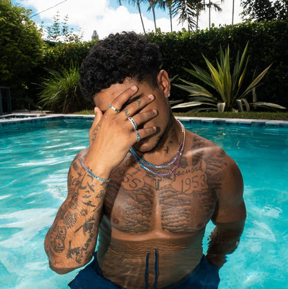 CLASSY JEWELS 4mm Multi-Colored Tennis Chain - White Gold