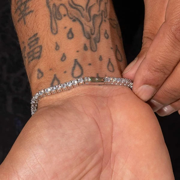 CLASSY Jewels 3mm Moissanite Tennis Bracelet - 925 Silver - D Colour - VVS1