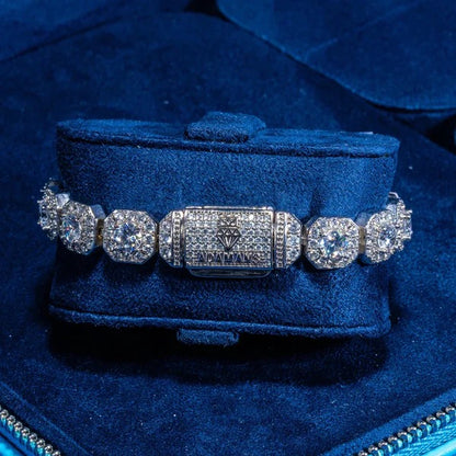 Classy Jewels&nbsp;10mm Clustered Tennis Bracelet - White Gold