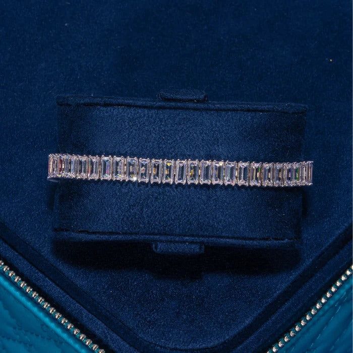 CLASSY JEWELS 8MM Baguette Tennis Bracelet - White Gold