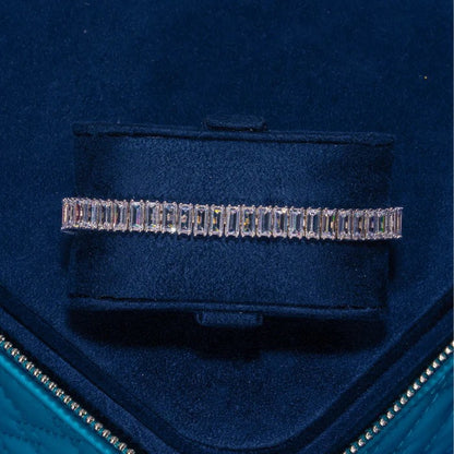 CLASSY JEWELS 8MM Baguette Tennis Bracelet - White Gold