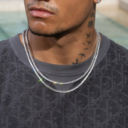 Classy Jewels  3mm Moissanite Tennis Chain - 925 Silver - D Colour - VVS1