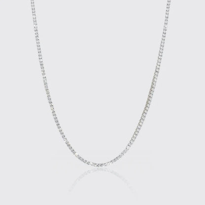 Classy Jewels  3mm Moissanite Tennis Chain - 925 Silver - D Colour - VVS1
