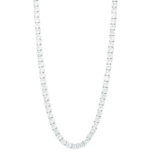 Classy Jewels 6mm Moissanite Tennis Chain - 925 Silver - D Colour - VVS1