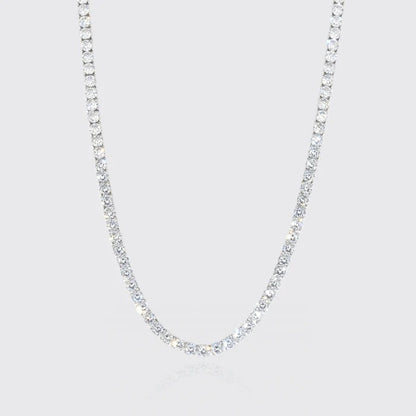 Classy Jewels 5mm Moissanite Tennis Chain - 925 Silver - D Colour - VVS1
