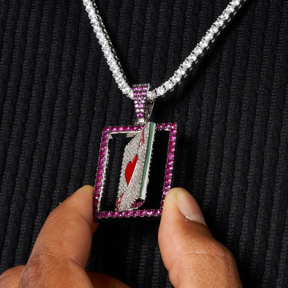 Classy Jewels MOISSANITE SPINNING ACE CARD PENDANT - 925 SILVER - D COLOUR - VVS1