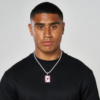 Classy Jewels MOISSANITE SPINNING ACE CARD PENDANT - 925 SILVER - D COLOUR - VVS1