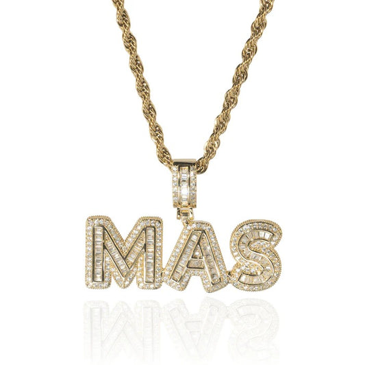 Classy Jewels Custom Baguette Font Pendant