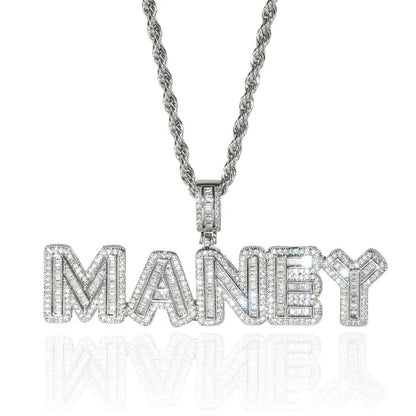 Classy Jewels Custom Baguette Font Pendant