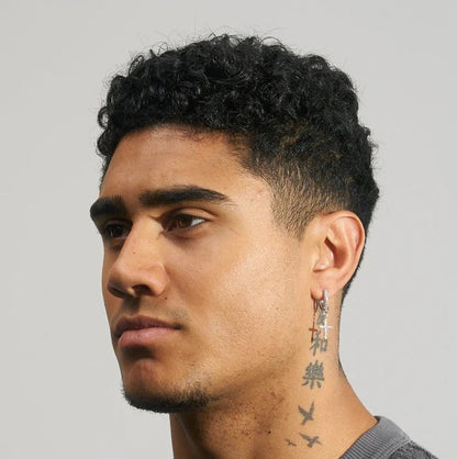 Classy Jewels Iced Cross Earrings - White Gold