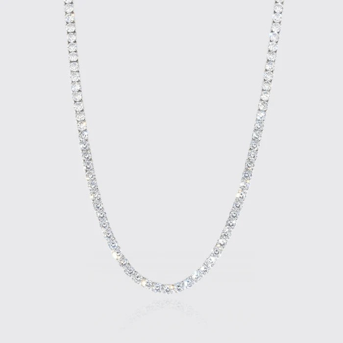 Classy Jewels 5mm Moissanite Tennis Chain - 925 Silver - D Colour - VVS1