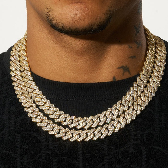 CLASSY JEWELS 14mm Monaco Chain - Gold